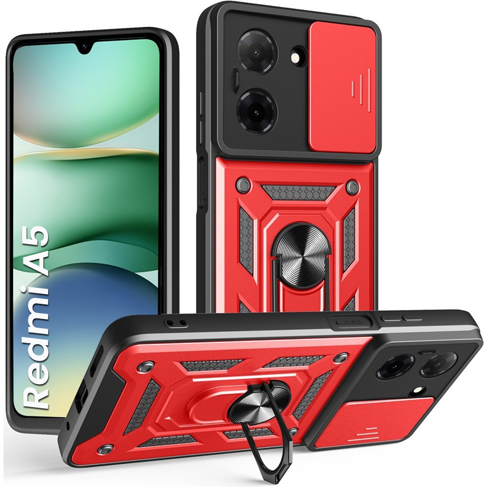 Schutzhülle Mit Schutzfunktion Für Xiaomi Redmi A5, Camshield Slide, Rot