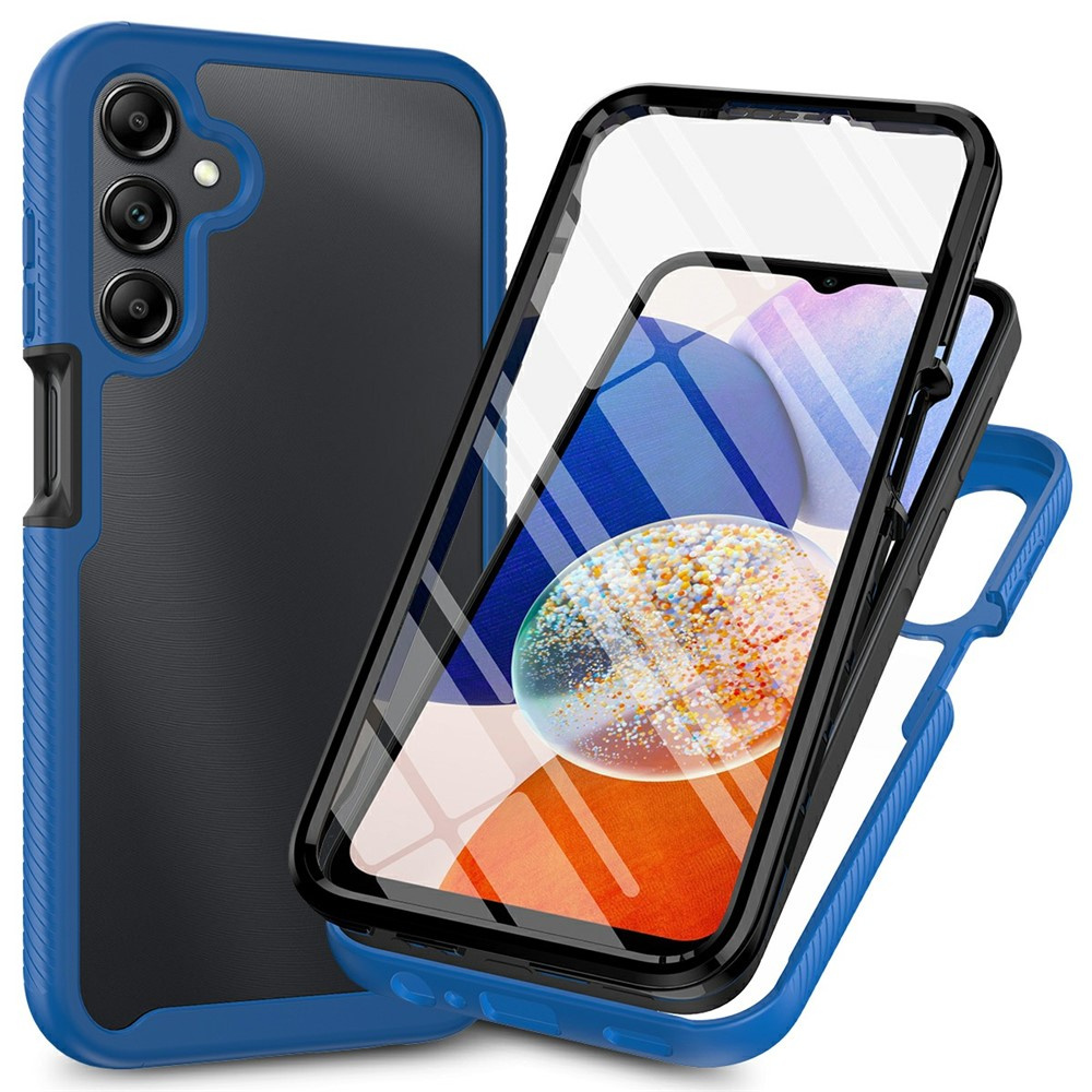 360°-schutzhülle Für Samsung Galaxy A27 5g, Stoßfest, Mit Displayschutzfolie, Transparent Blau