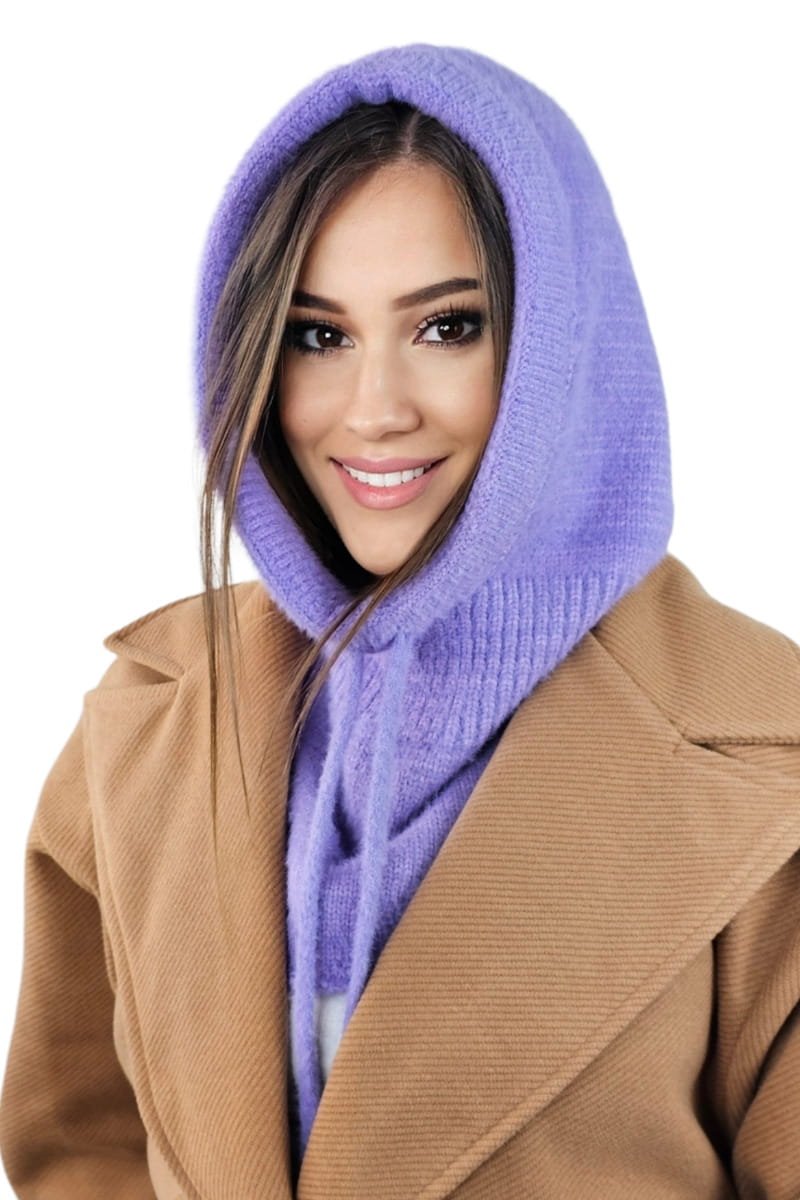 Kapuzenjacke Aus Alpaka, Modisch, Warm, Winterlich, Melierte Farbe