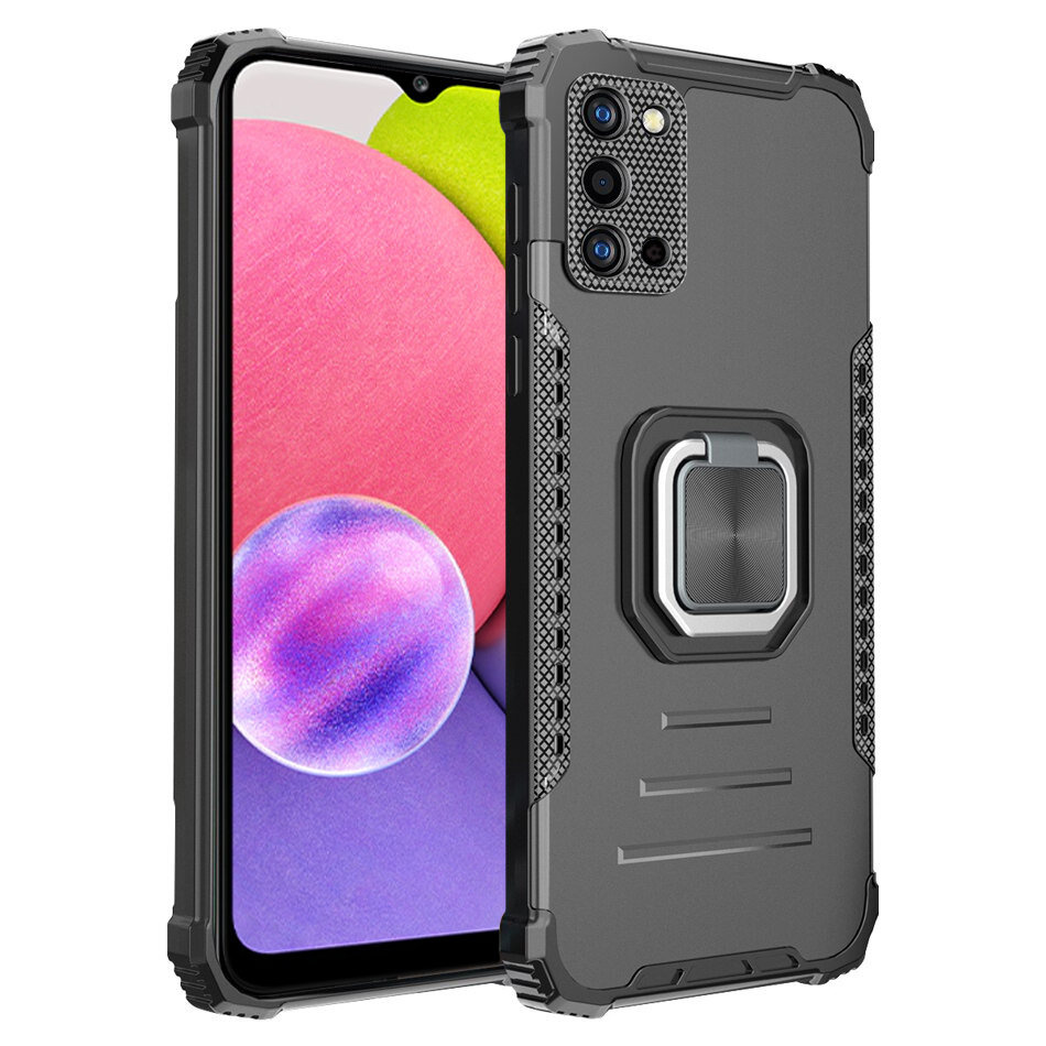 Ringförmige Schutzhülle Mit Ständer Für Samsung Galaxy A03s, Braun, Schwarz