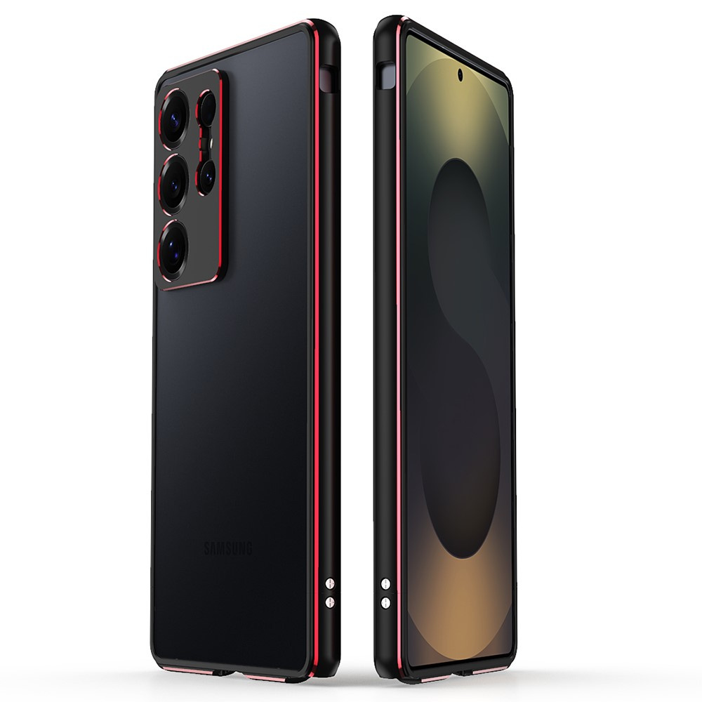 Bumper-hülle Mit Metallrahmen Für Samsung Galaxy S25 Ultra – Schwarz Und Rot
