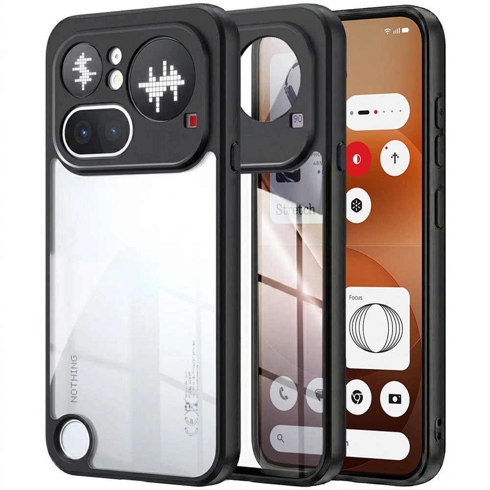 Hülle Für Nothing Phone (4a) Pro, Fusion Hybrid, Transparent Mit Schwarzem Rahmen