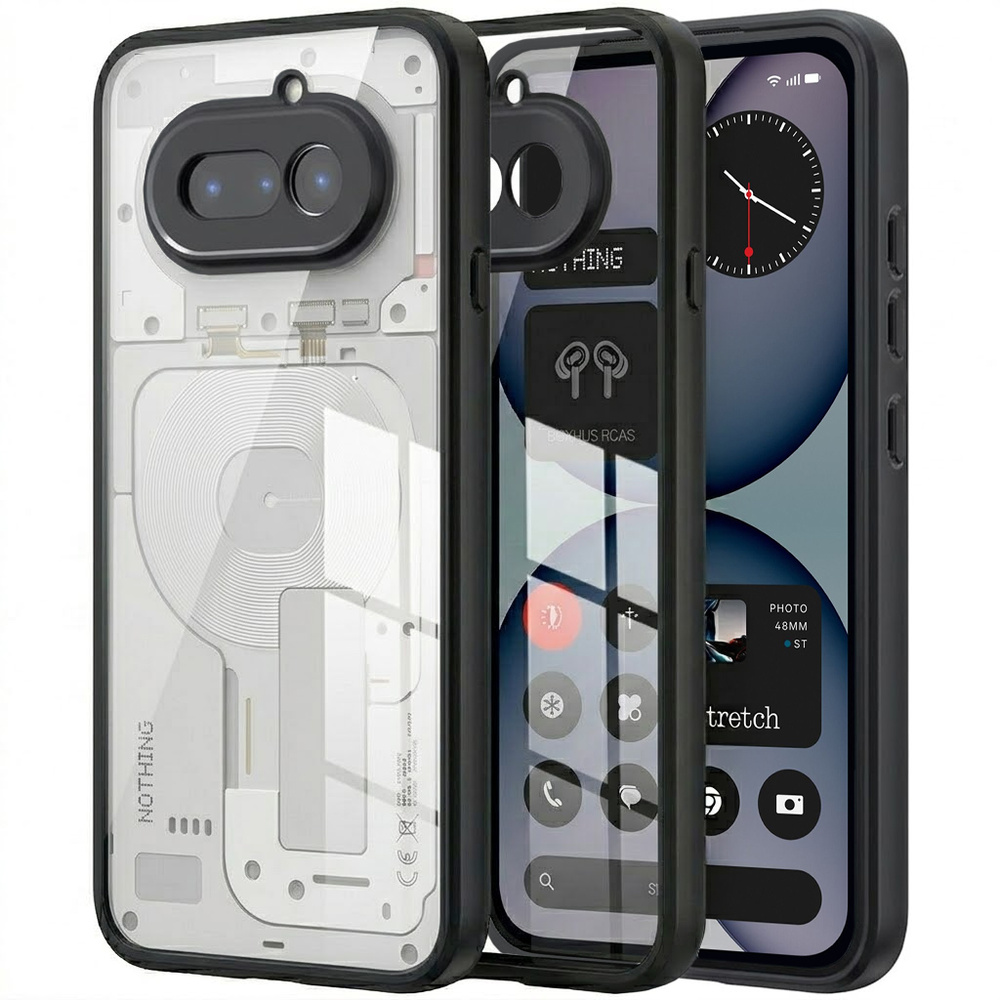 Nothing Handyhülle (4a), Fusion Hybrid, Transparent Mit Schwarzem Rahmen