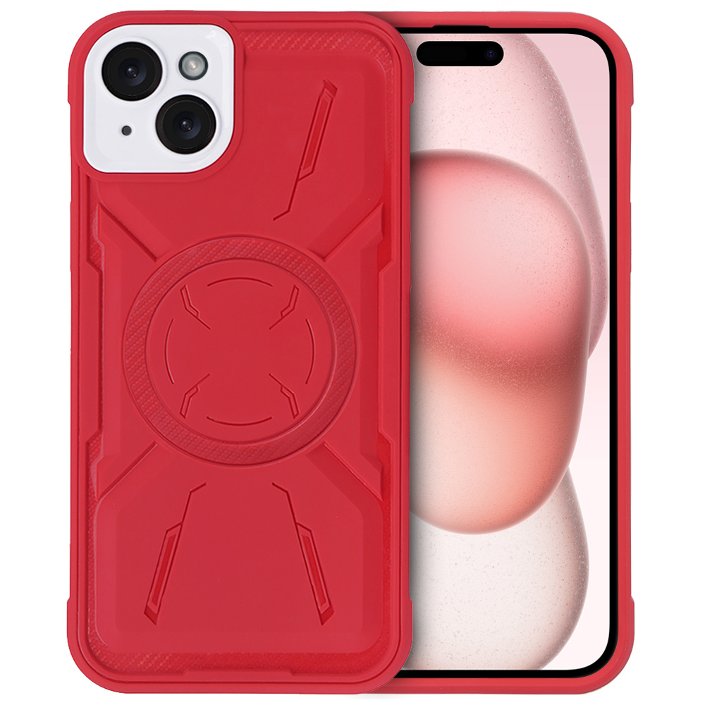 Iphone 15 Plus Hülle, Erbord Armor Mag Für Magsafe, Rot