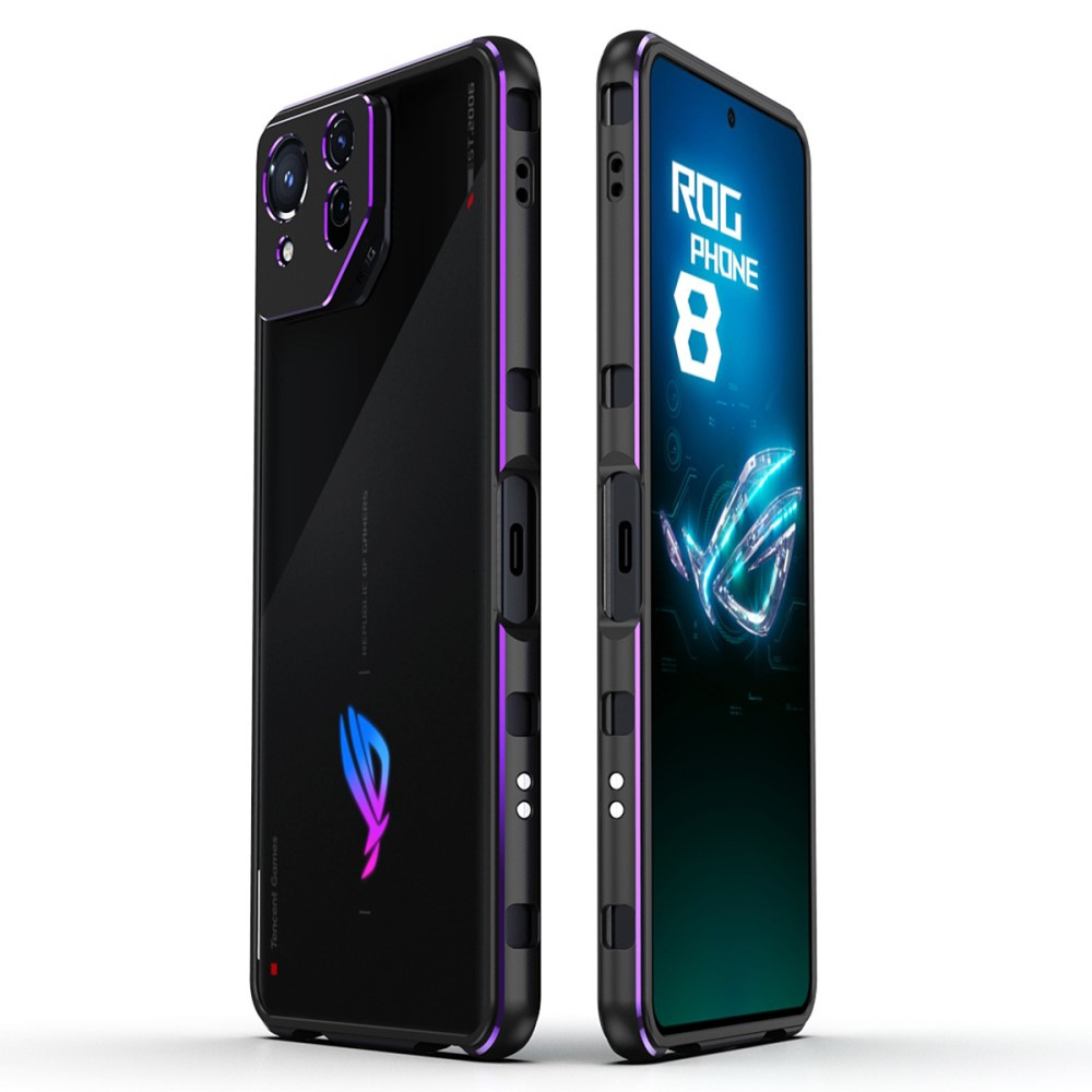 Asus Rog Phone 8 Pro Armor Bumper Case Mit Kameralinsenabdeckung, Schwarz/lila