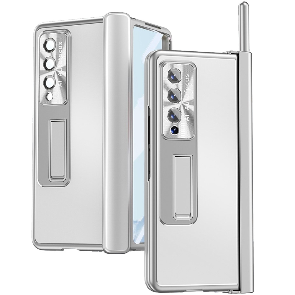 Schutzhülle Mit Glas Für Samsung Galaxy Z Fold 4 5g, Premium-legierung, Silber
