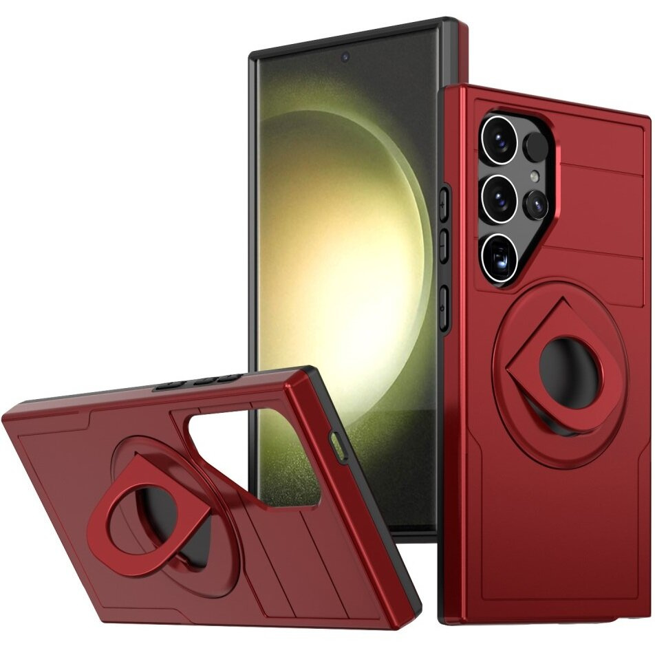 Samsung Galaxy S24 Ultra Hülle, Militärmagnet, Für Magsafe, Rot