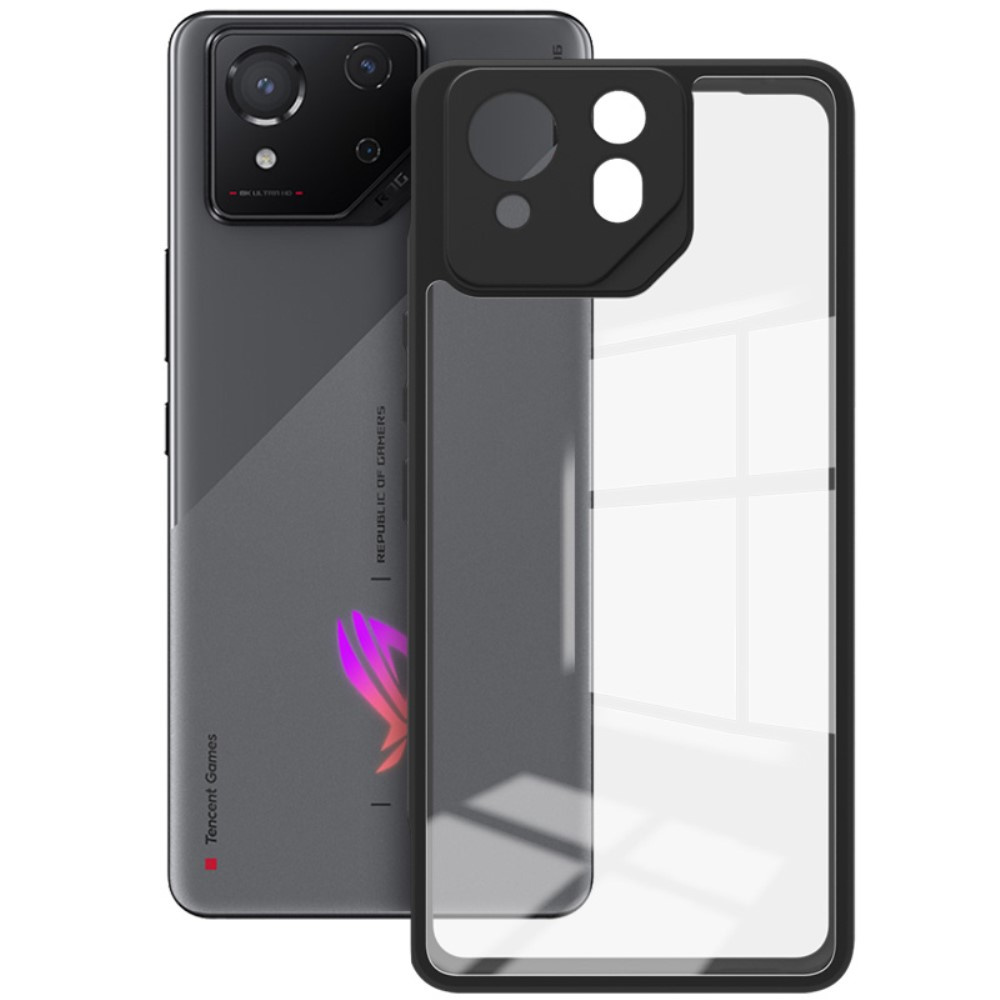 Asus Rog Phone 8 Pro Fusion Hybrid-hülle Mit Kameraschutz, Transparent/schwarz
