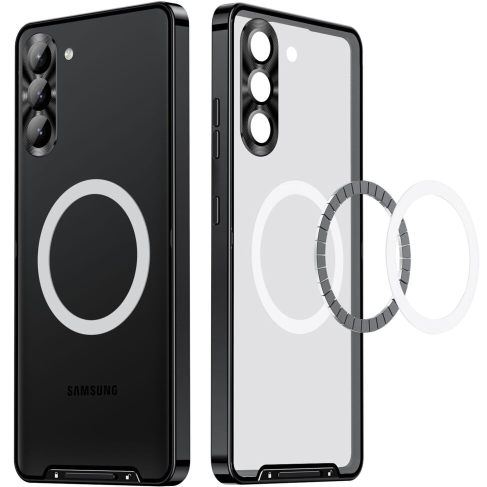 Samsung Galaxy S23 Fe Kameraschutzhülle, Camshield Magsafe, Transparent/schwarz