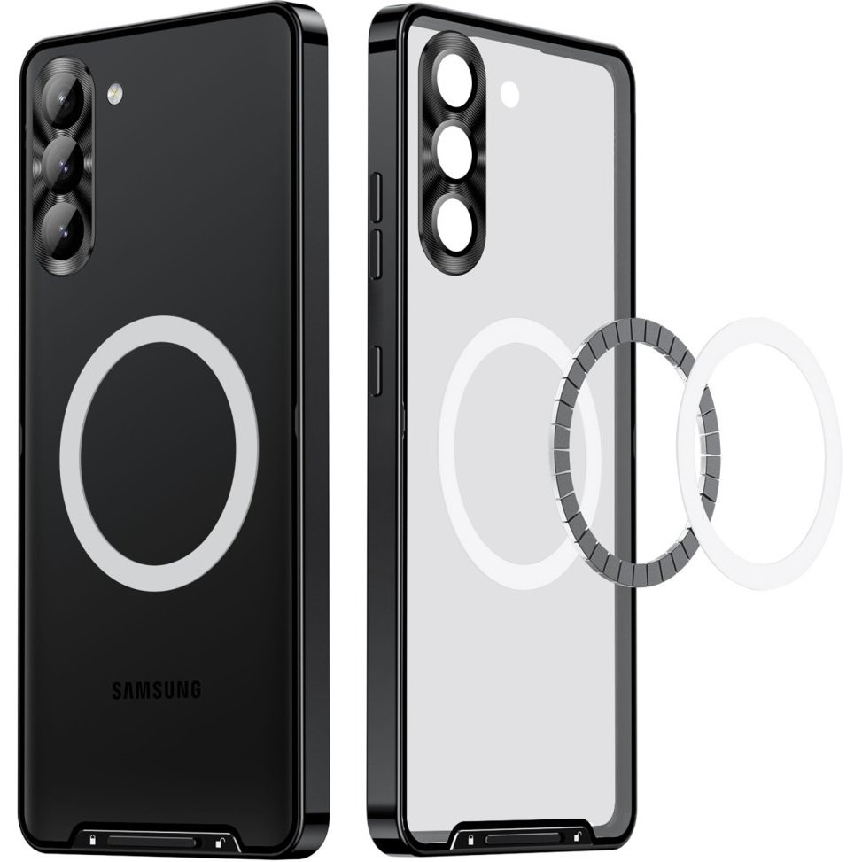 Samsung Galaxy S23 Kameraschutzhülle, Camshield Magsafe, Transparent/schwarz