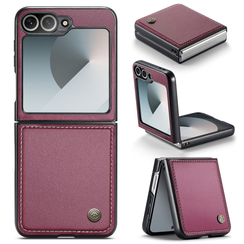 Schutzhülle Für Samsung Galaxy Z Flip7 Fe / Z Flip6, Caseme Litschi-leder, Rot