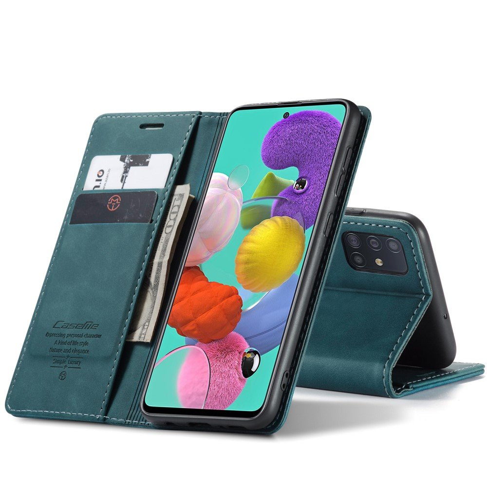 Caseme Schutzhülle Für Samsung Galaxy A51, Leder-brieftaschenhülle, Grün