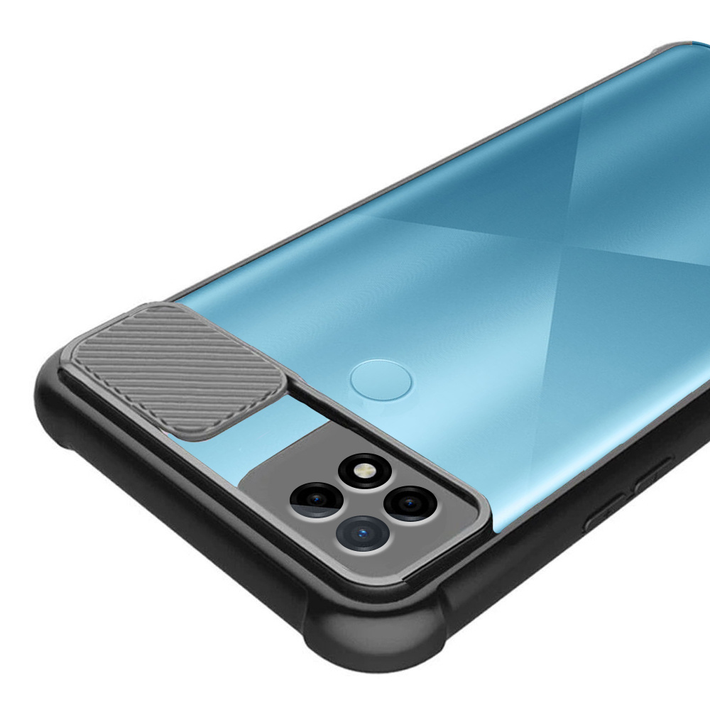 Erbord Hülle Für Realme C21, Camshield, Transparent/schwarz