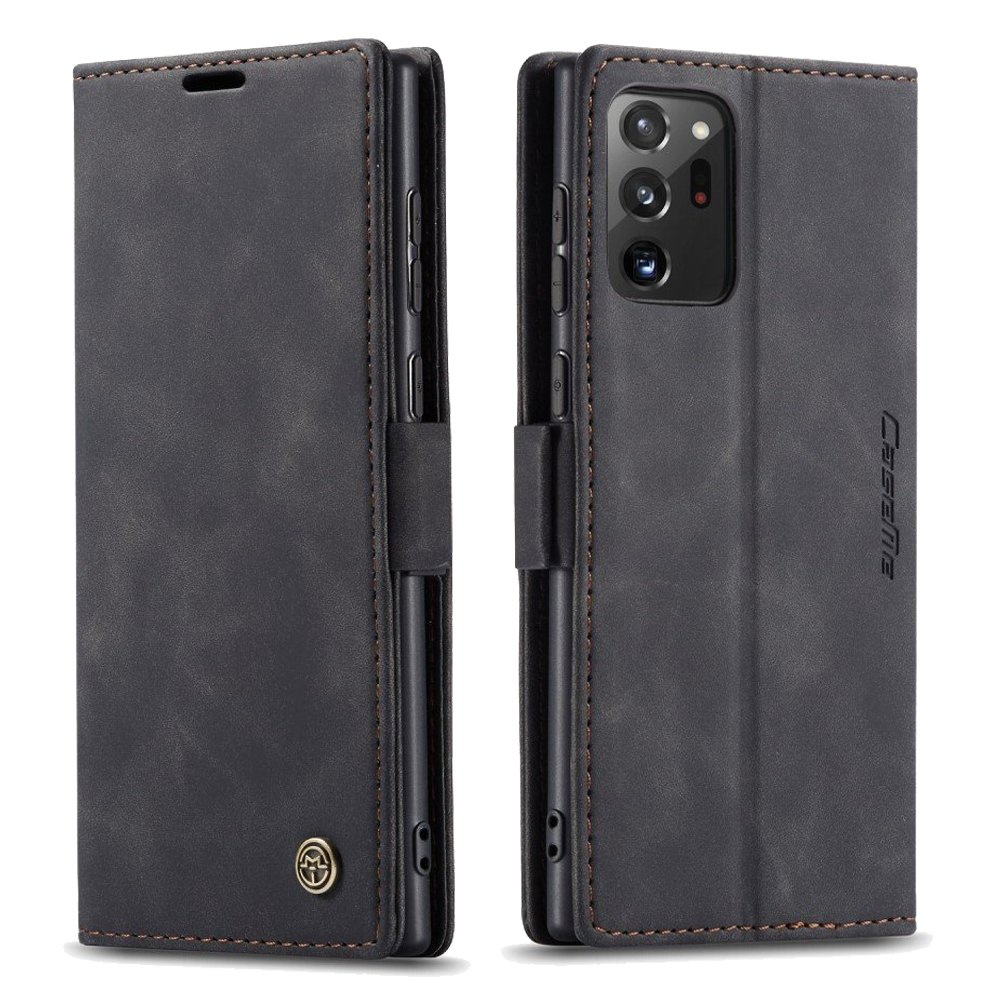 Caseme Schutzhülle Für Samsung Galaxy Note 20 Ultra, Leder-brieftaschenhülle, Schwarz