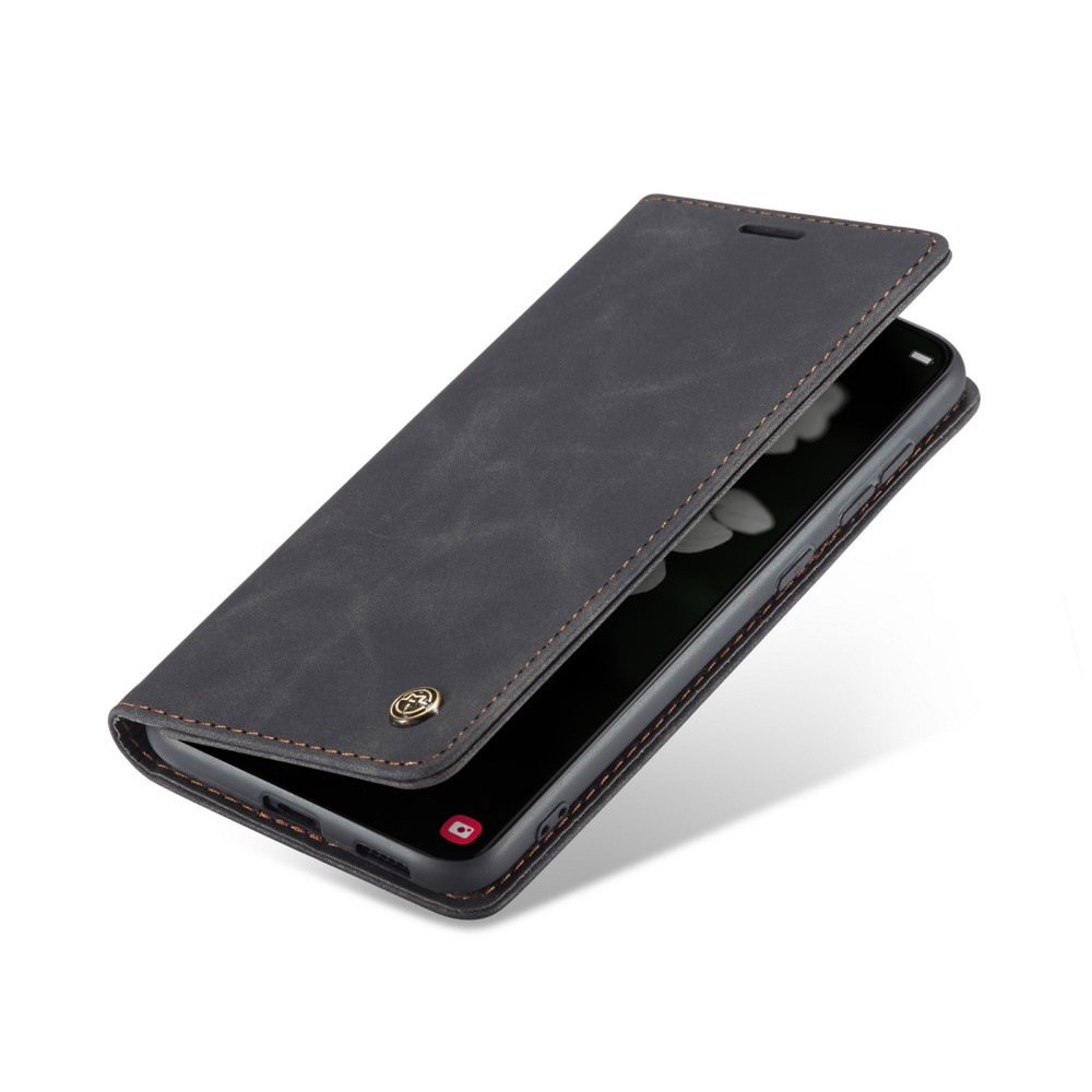 Caseme Hülle Für Samsung Galaxy S22+ Plus 5g, Leder-wallet-hülle, Schwarz