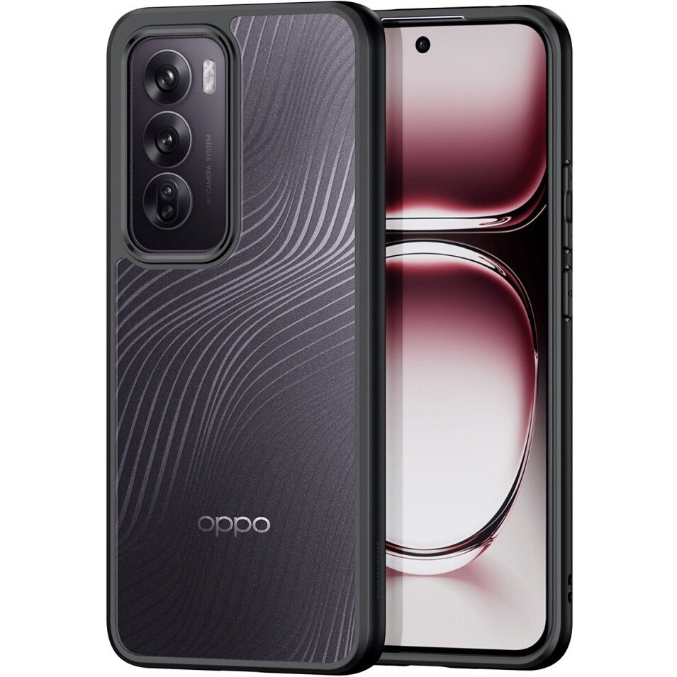 Duxducis Hülle Für Oppo Reno 12, Aimo Hülle, Transparent/schwarz