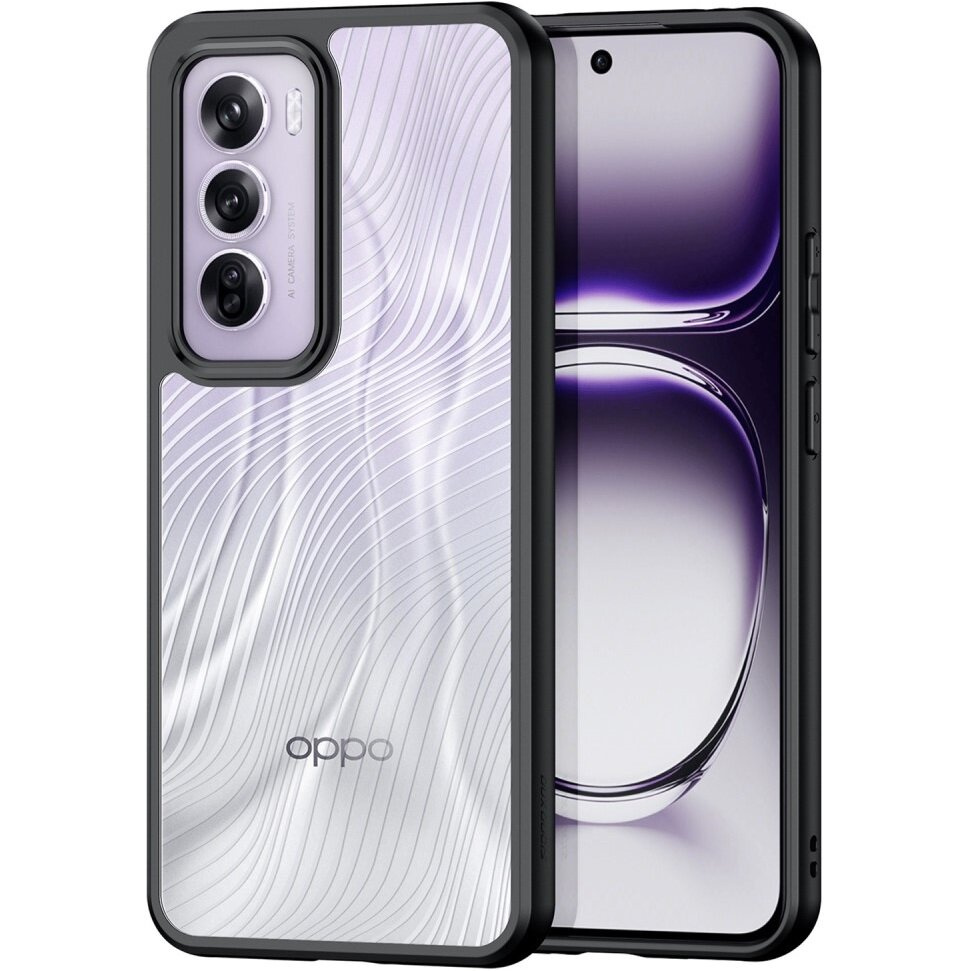Duxducis Hülle Für Oppo Reno 12 Pro, Aimo Hülle, Transparent/schwarz