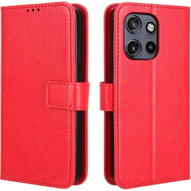 Klapphülle Für Motorola Edge 50 Neo / Motorola Thinkphone 25, Crazy Horse Wallet, Rot