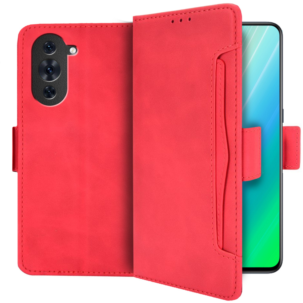 Klapphülle Für Huawei Nova 10 4g, Mit Kartenfach, Rot