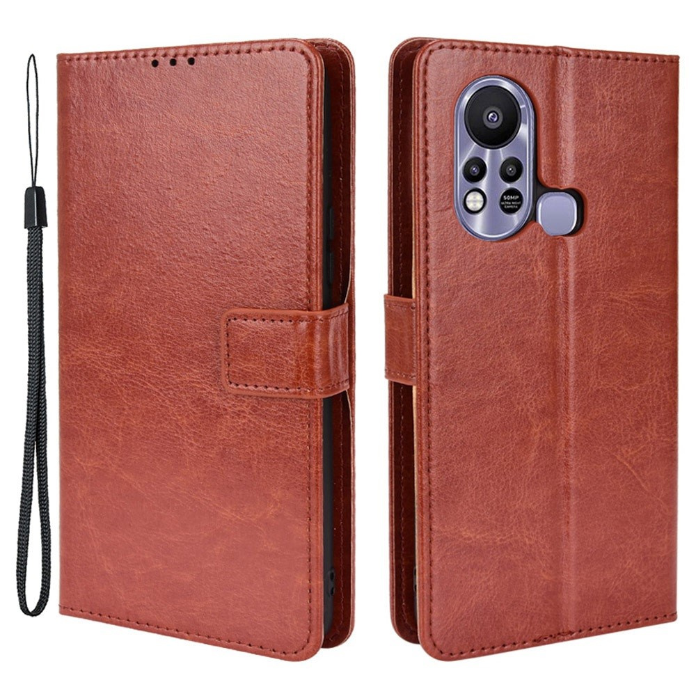 Infinix Hot 11s Crazy Horse Brieftaschen-klapphülle, Braun