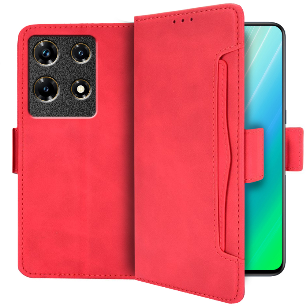 Klapphülle Für Infinix Note 30 5g, Mit Kartenfach, Rot