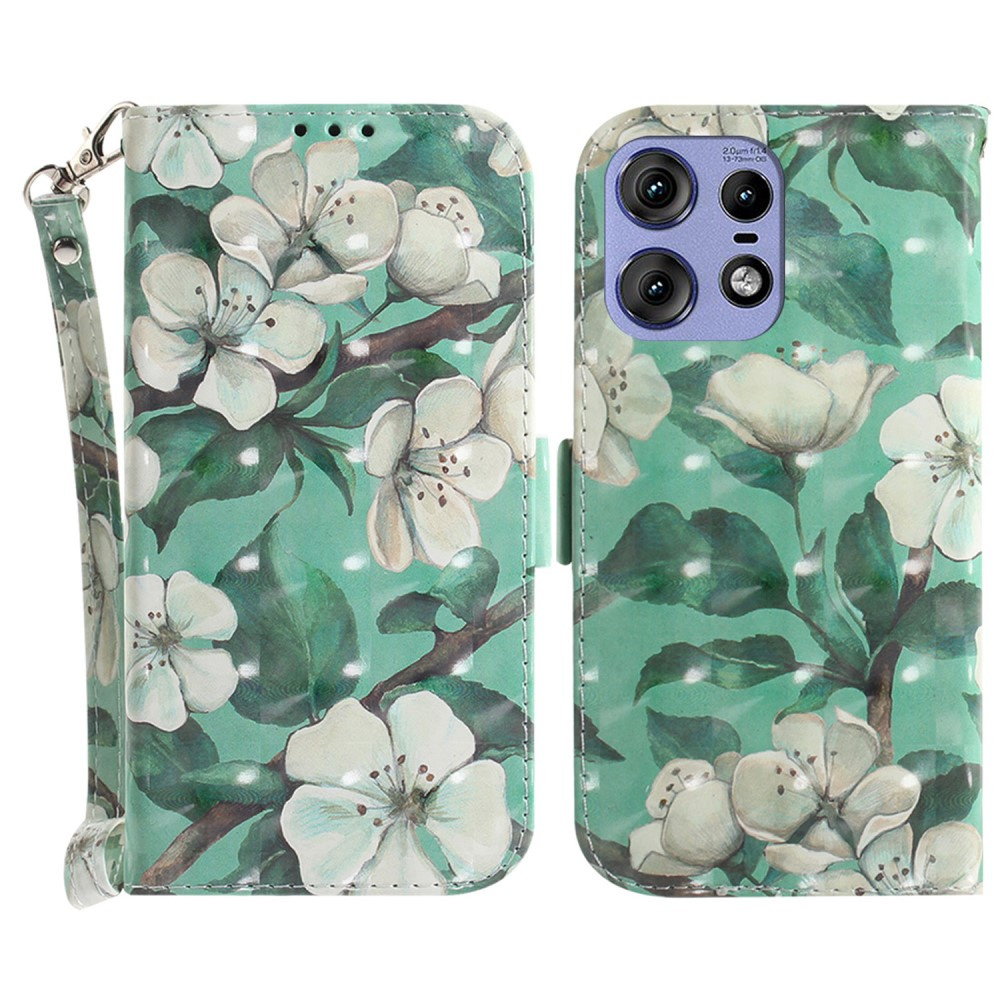 Klapphülle Für Motorola Edge 50 Pro, Brieftaschenmotiv, Weiß
