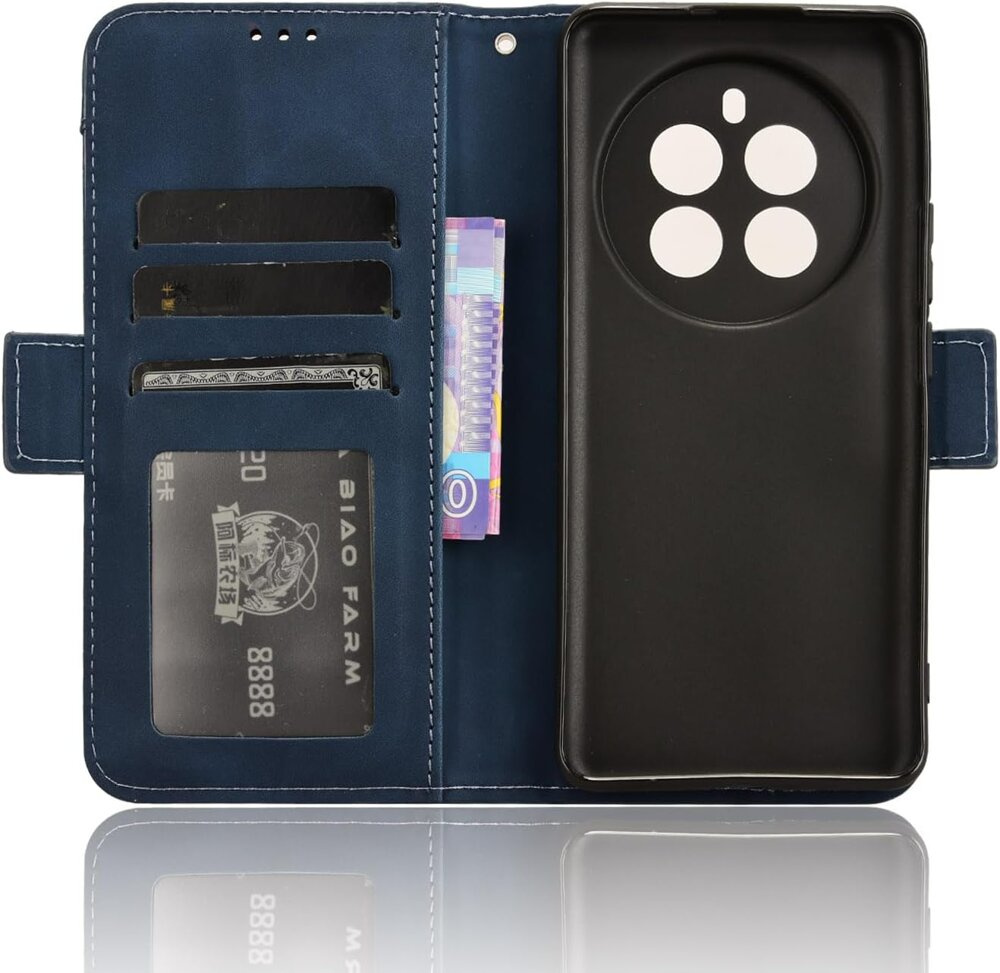 Klapphülle Für Realme 12+ Plus 5g, Kartenfach, Marineblau