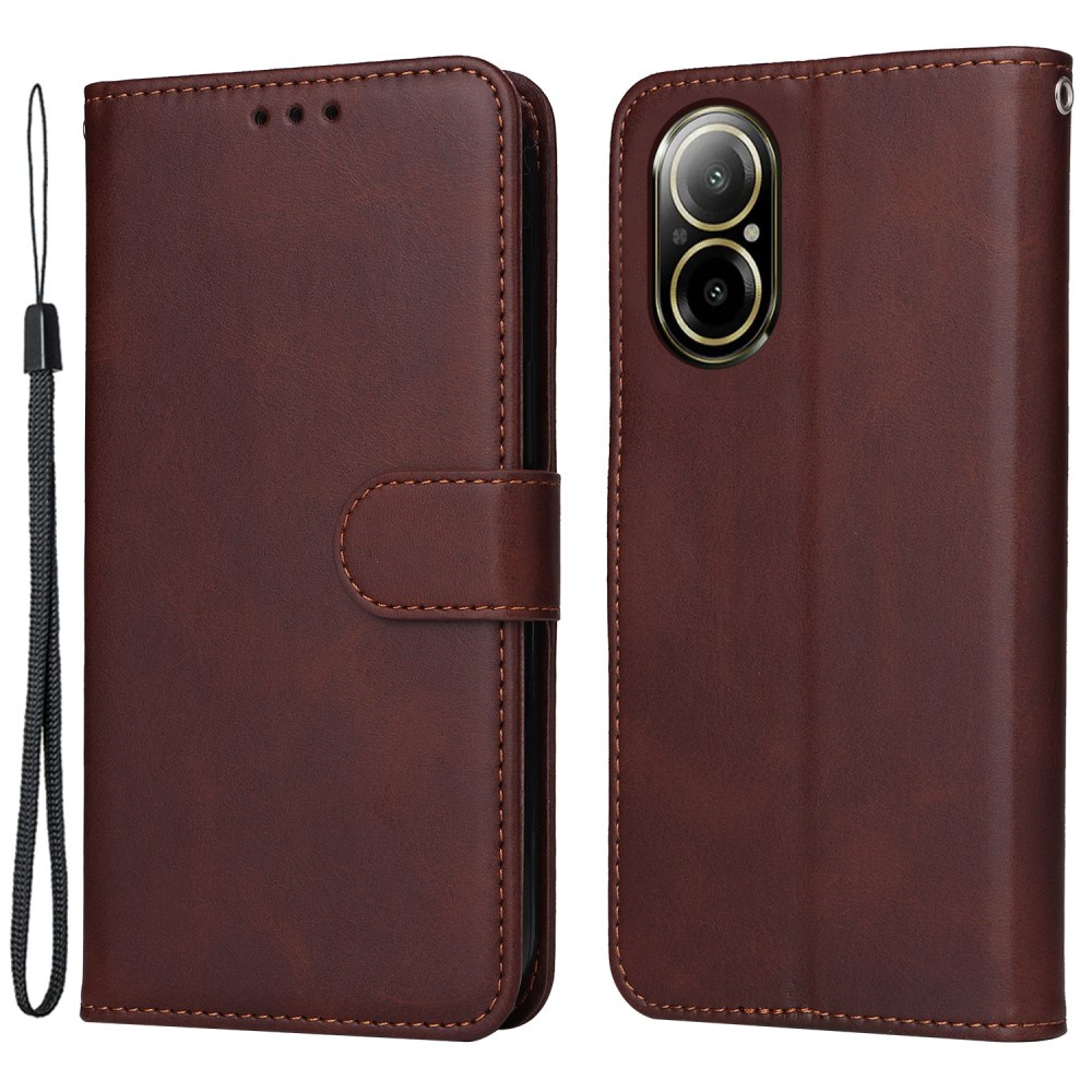 Realme C67 Leder-klapphülle, Braun