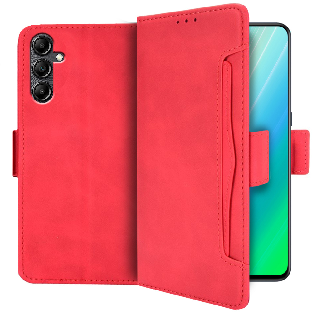 Klapphülle Für Samsung Galaxy A14 4g/5g, Mit Kartenfach, Rot