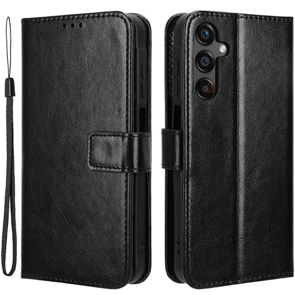 Klapphülle Für Samsung Galaxy A25 5g, Crazy Horse Wallet, Schwarz