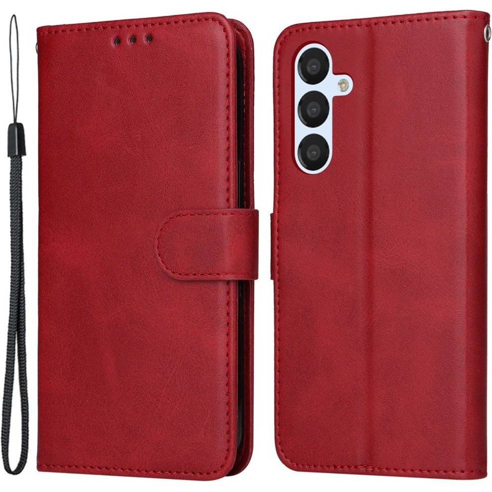 Samsung Galaxy A34 5g Leder-klapphülle, Rot