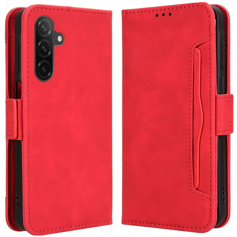 Klapphülle Für Samsung Galaxy A36 5g, Mit Kartenfach, Rot