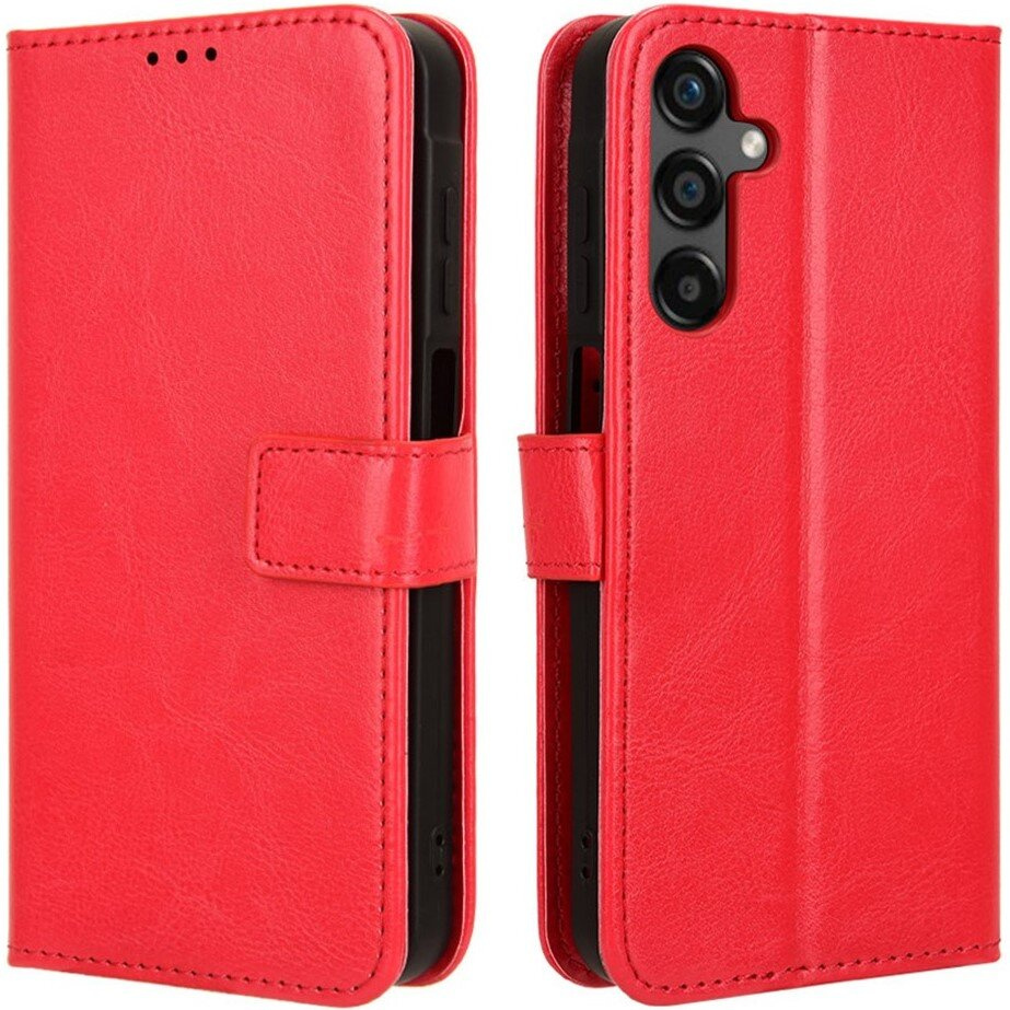Klapphülle Für Samsung Galaxy M55 5g, Crazy Horse Wallet, Rot
