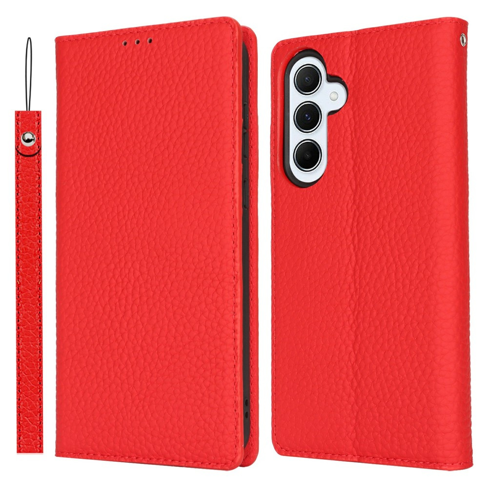 Samsung Galaxy S25+ Plus Flip-hülle, Litschi-hautstruktur, Rot