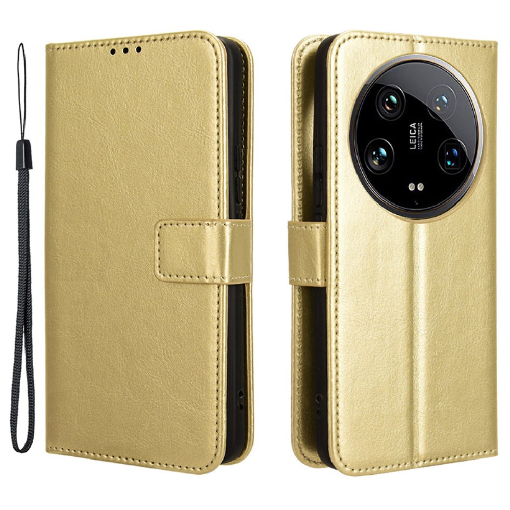 Flipcase Für Xiaomi 14 Ultra, Crazy Horse Wallet, Gold
