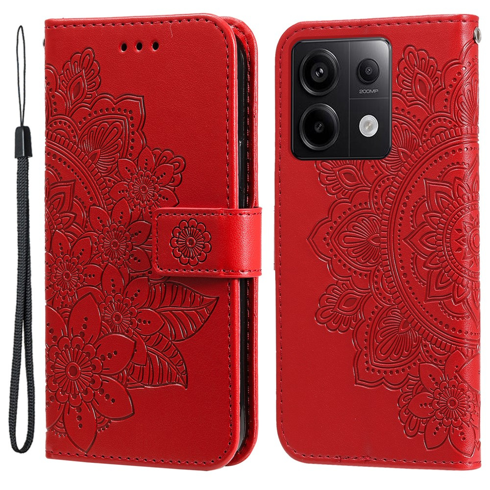 Klapphülle Für Xiaomi Redmi Note 13 Pro 5g, Mandala, Rot