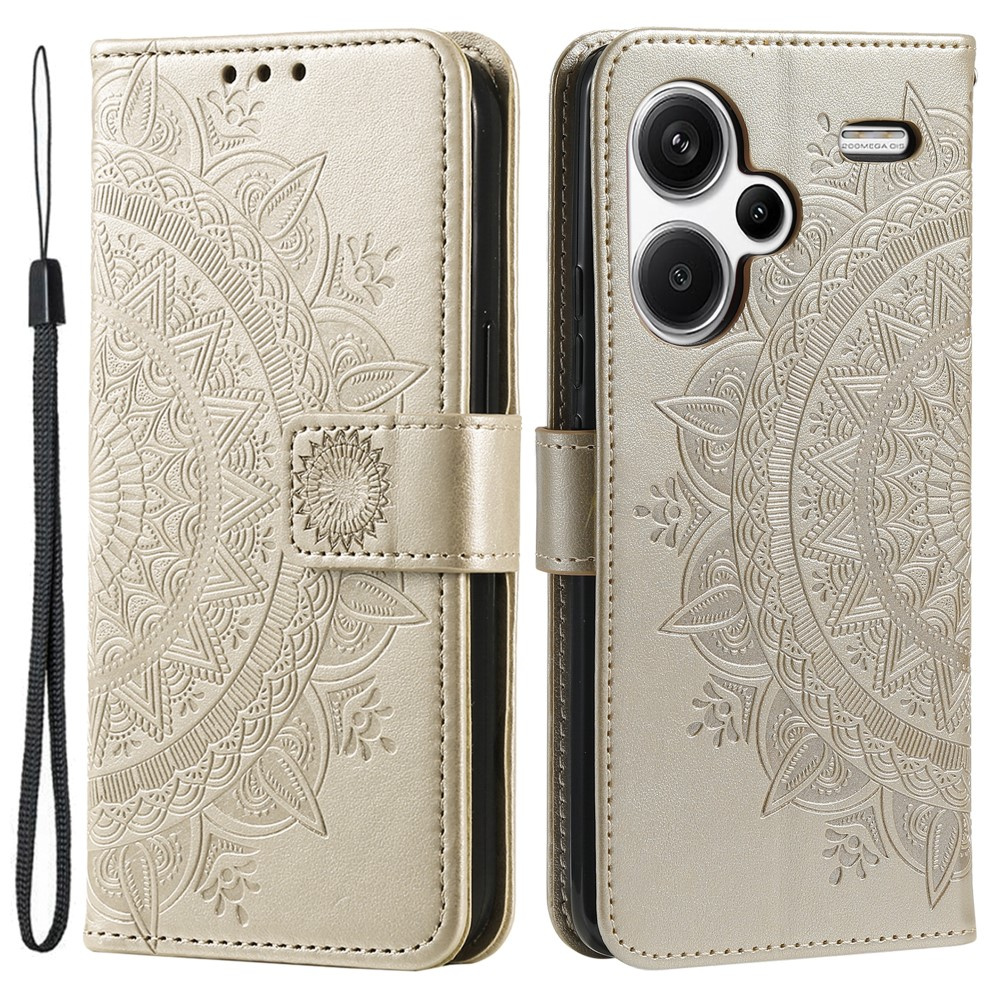 Klapphülle Für Xiaomi Redmi Note 13 Pro+, Mandala, Gold