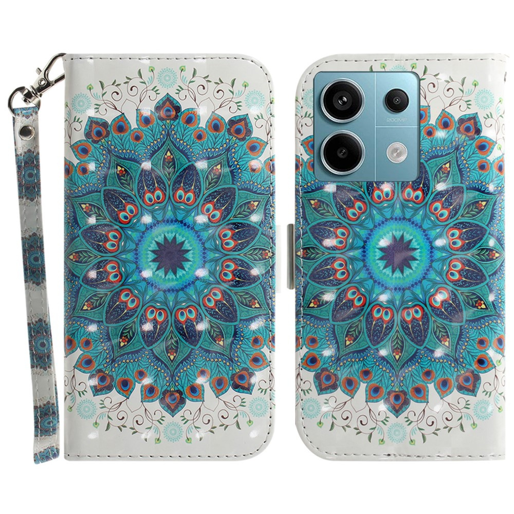 Klapphülle Für Xiaomi Redmi Note 13 Pro 5g, Brieftaschenmotiv, Mandala-blume