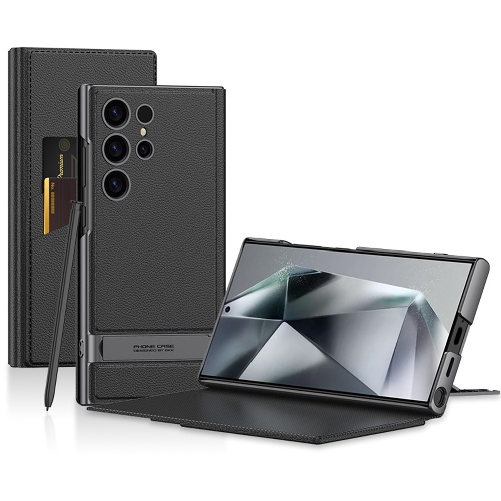 Samsung Galaxy S25 Ultra Hülle, Gkk Kickstand Wallet, Schwarz