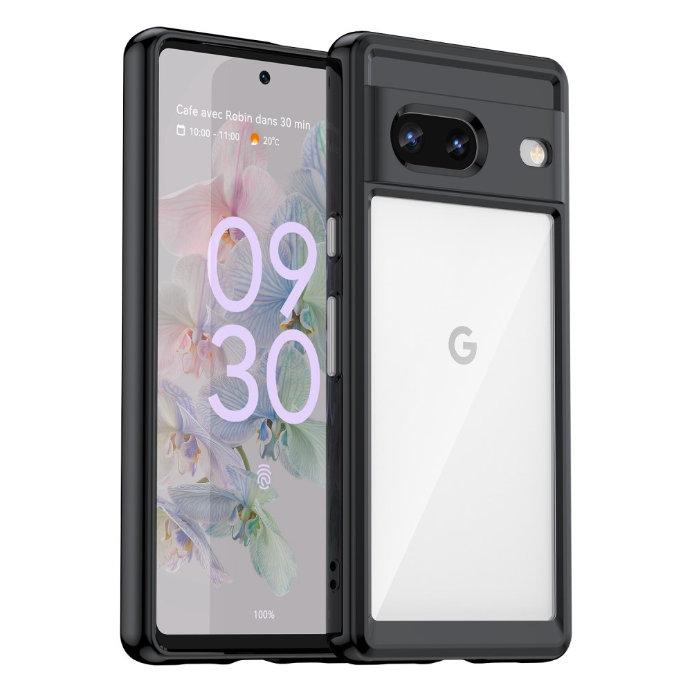 Google Pixel 7 5g Fusion Hybrid-hülle Mit Kameraschutz, Transparent/schwarz