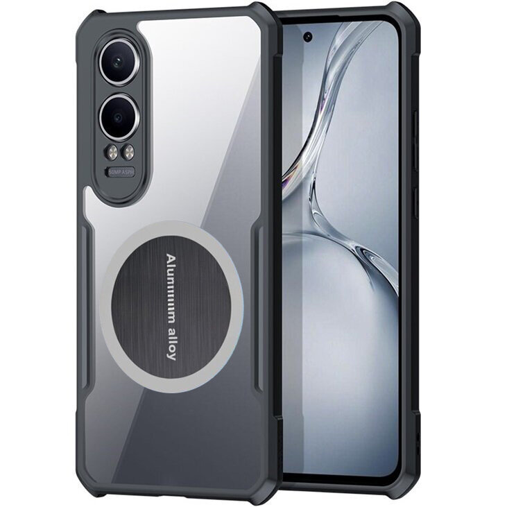 Schutzhülle Für Oneplus Nord Ce4 Lite, Mit Magnetplatte, Transparent/schwarz