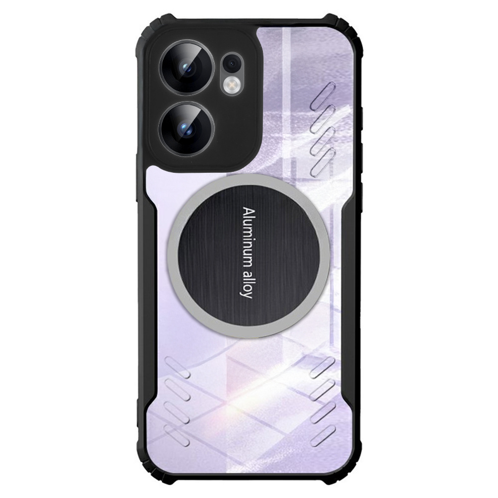 Schutzhülle Für Oppo Reno 13f / Oppo Reno 13fs, Mit Magnetplatte, Transparent / Schwarz