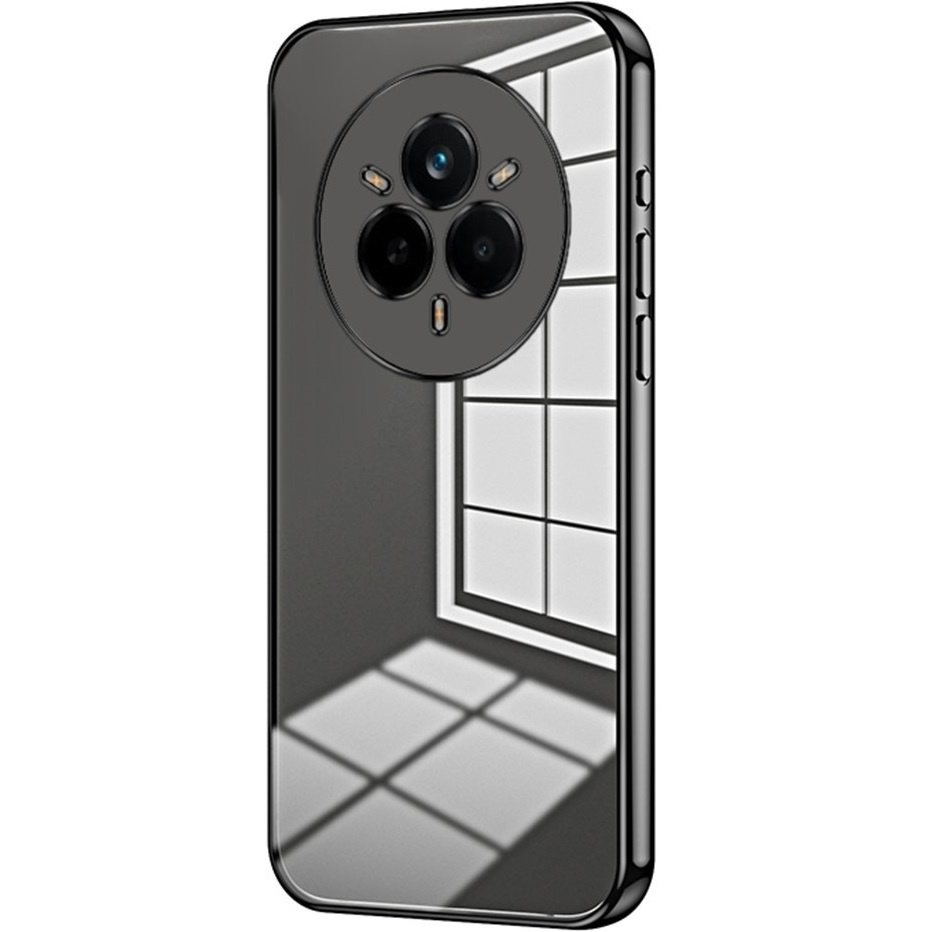 Realme 14 Pro 5g Hülle, Galvanisierter Rahmen, Transparent/schwarz
