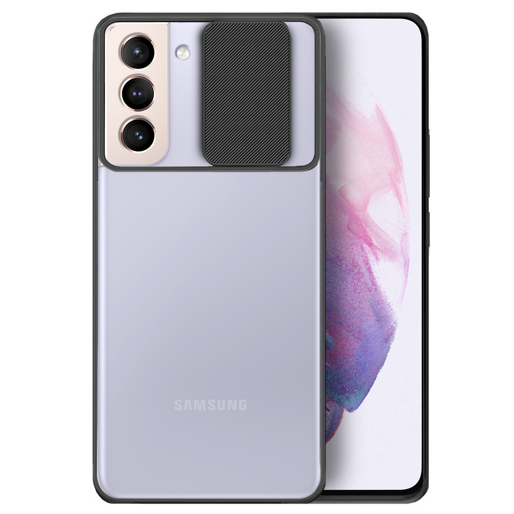 Schutzhülle Für Samsung Galaxy S21+ Plus, Mit Kameraschutz, Transparent/schwarz