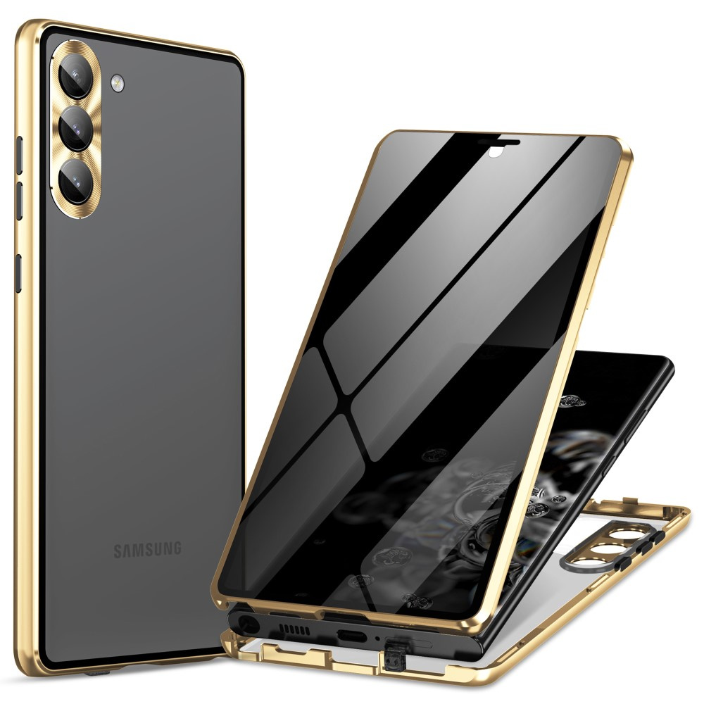 Samsung Galaxy S24 Hülle, Sichtschutzglas, Gold