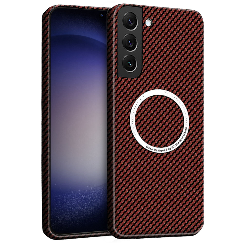 Samsung Galaxy S23 Plus Hülle, Magsafe Slim Carbon, Rot