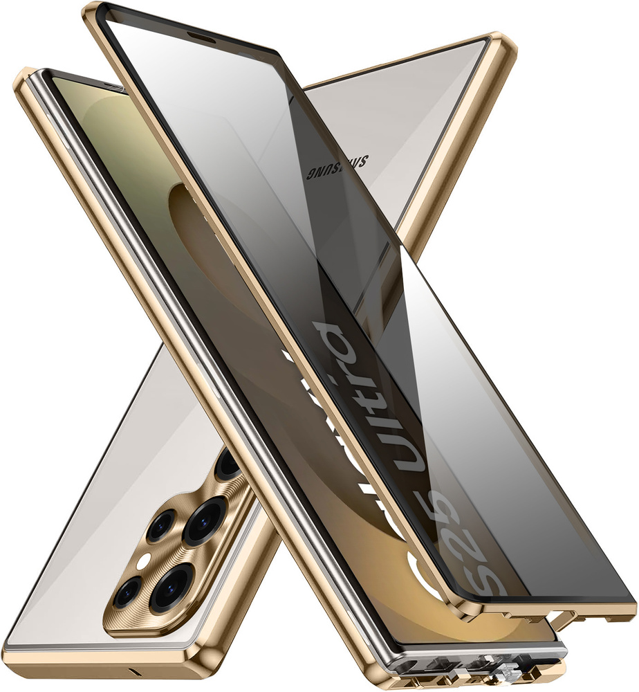 Samsung Galaxy S25 Ultra Privacy Dual Glass Case, Gold