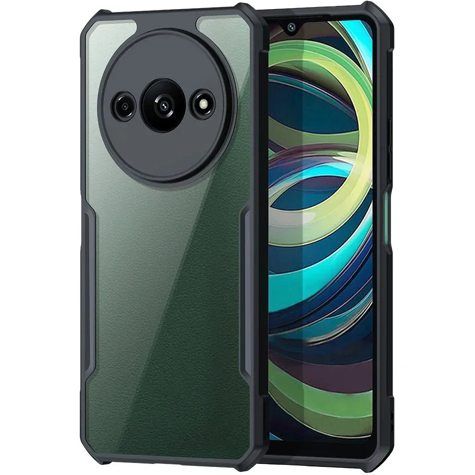 Schutzhülle Für Xiaomi Redmi A3, Mit Magnetplatte, Transparent/schwarz