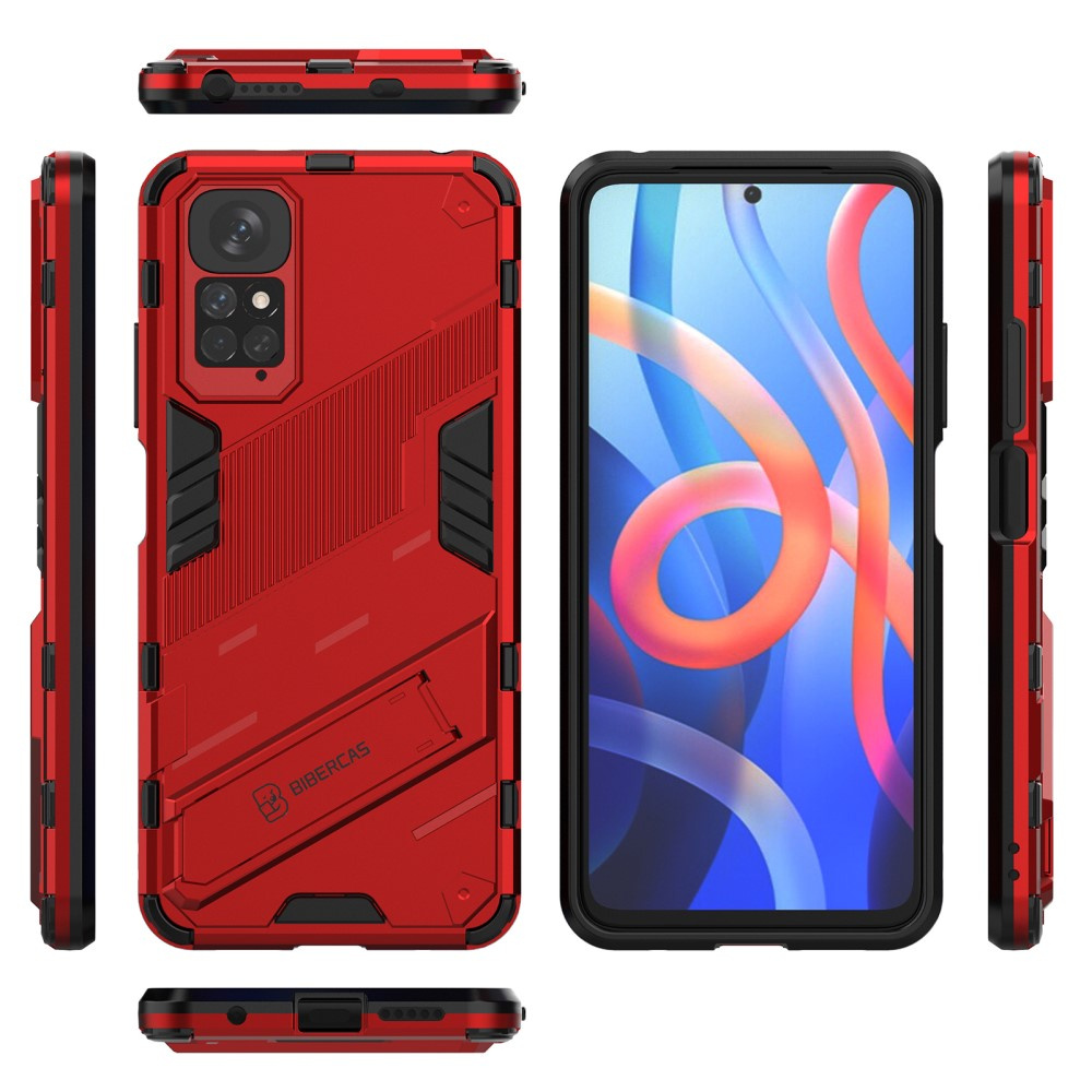 Schutzhülle Für Xiaomi Redmi Note 11/11s, Mit Militär-aufstellfunktion, Rot