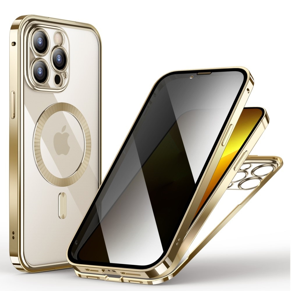 Iphone 13 Pro Hülle, Sichtschutz Durch Doppelglas, Magsafe-kompatibel, Gold